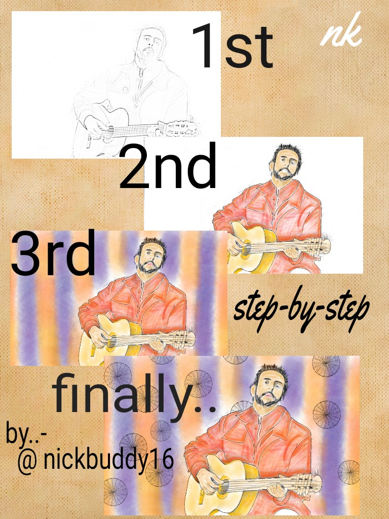 step by step Street Musician drawing